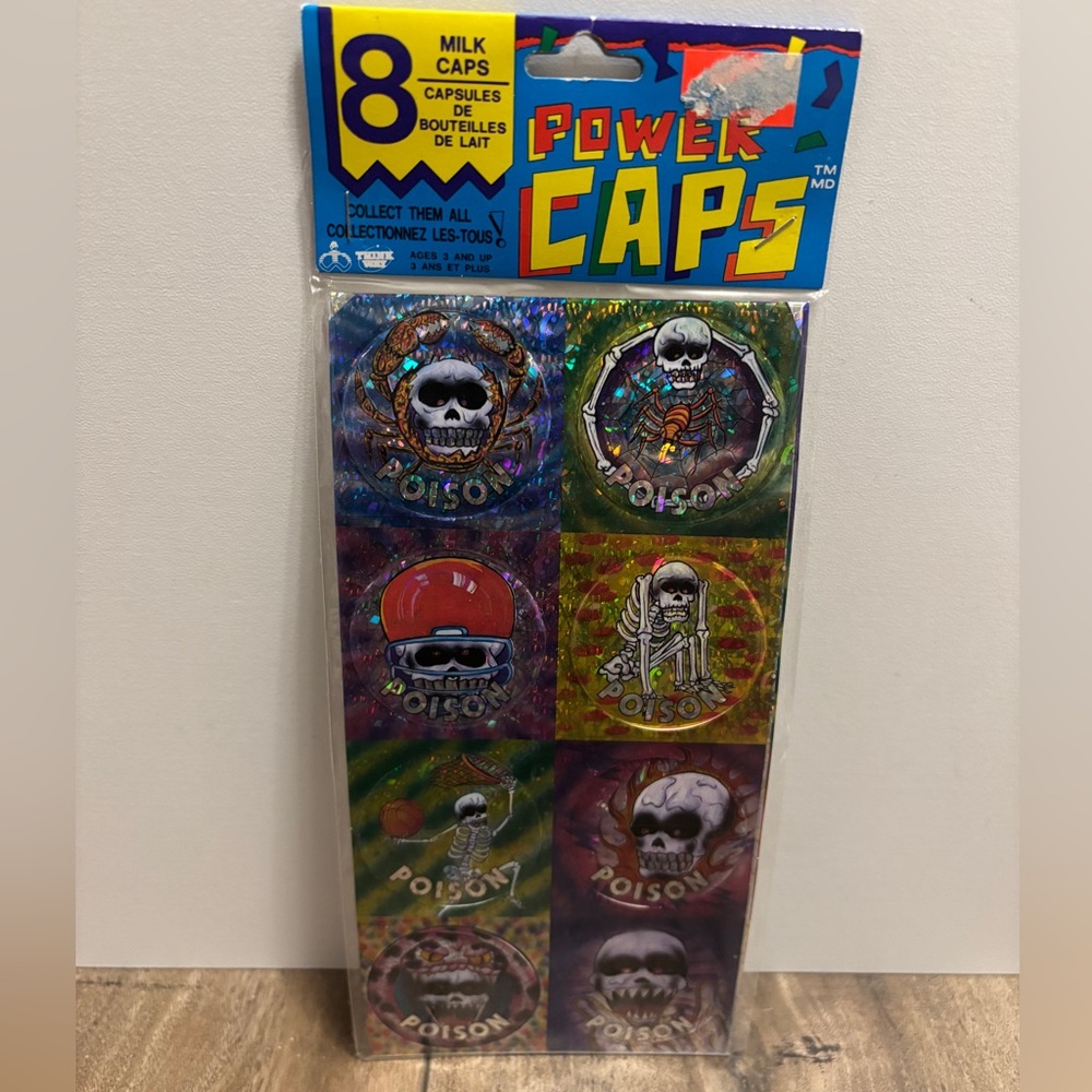 Vintage Thinkway Toys Power Caps, Pogs Poison
